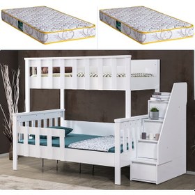 Resim Setaymobilya Mdf Profil Ranza, Deluxe Ayrılabilir Ranza - Beyaz + 2 Adet Yatak 