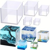Resim 5 Adet Büyük Derin Kare Reçine Kalıbı Silikon, Epoksi Reçine Dökme Kalıbı DIY Kutu Reçine Silikon Seti Kalıbı, Şeffaf Küp Silikon Kalıp Reçine Dökümü Için, Kup Şekilli Mum 