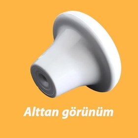 Resim Glaswen 8 Adet Sert Plastik Mantar Düğme Kulp Beyaz Dolap Mobilya Mutfak Dolabı Çekmece Kapak Kulpu Kulbu 