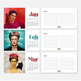 Resim Frida Kahlo Masa Takvimi - 2027 Takvimi - Siyah Renk 