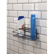 Resim Sas Ömür Boyu Paslanmaz Banyo Mutfak Rafı Şampuanlık Banyo Düzenleyici Siyah Tş-01 