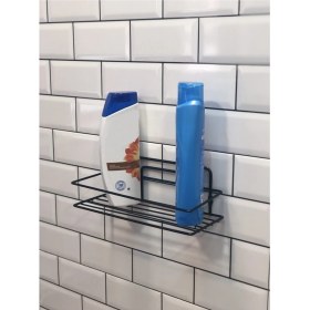 Resim Sas Ömür Boyu Paslanmaz Banyo Mutfak Rafı Şampuanlık Banyo Düzenleyici Siyah Tş-01 