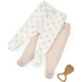 Resim Bebek 2li Uzun Kollu Zıbın Body %100 Organik Pamuk , Bebek - Yenidoğan- Csy8141 Ekru 