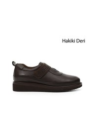 Resim Gönderi(R) Gönderi R Kadın Kahverengi Dolgu Taban Taş Detaylı Hakiki Deri Ayakkabı Gdza134m0486 Kahverengi 