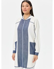 Resim Denim Ve File Kombinli Rahat Kalıp Giy Çık Ceket Laci Lacı 