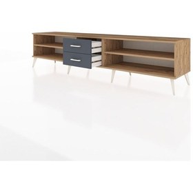 Resim Hyperion Tv Ünitesi 2 Raflı 2 Çekmeceli 220x44x51 Çam-çam/antrasit Atlas Çam/antrasıt - Atlas Çam 