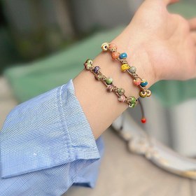 Resim Kadınlar için El Yapımı Seramik Boncuklu Bilezik - Etnik ve Minimalist Tarz, Canlı Çok Renkli Boncuklar, Günlük Kullanım ve Tatil Takısı, Zanaatkarca Üretilmiş Moda Aksesuarı 