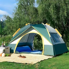 Resim Koala Dış Mekan 4 Kişilik Aile Kamp Çadırı - 2 Kapılı ve Pencereli, Sahte Çift Katman Tasarımı, Hafif Kurulumu Kolay, Her Mevsim Kullanıma Uygun, Geniş Beyaz Çadır 