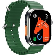 Resim TW2-02 Pro Titanyum Case Akıllı Saat - Yeşil Silikon Kordon Thull