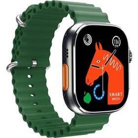 Resim TW2-02 Pro Titanyum Case Akıllı Saat - Yeşil Silikon Kordon 