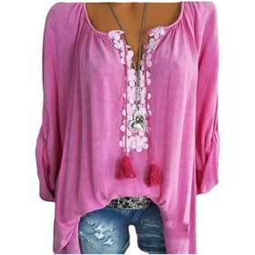 Resim Reedark 2021 Yaz Yeni Desenli Büyük Beden Kadın Gömlek, Pudra Renkli, Kolları Kaldırabilir, Dokusu Yumuşak, 4xl Stokta Diğer 