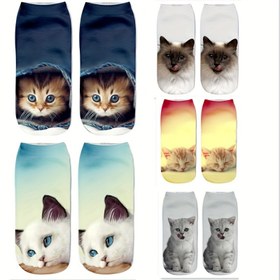 Resim 1 Çift Kadın Siyah Kedi Çorabı - Sevimli Gotik Bileklik, Turuncu Gözler - Günlük ve Cadılar Bayramı Kostümü Ayakkabısı - Yumuşak Kumaş Bot/Bilek Çorapları, Eğlenceli Moda, Cesur Desen, Rahat Kalıp, Moda Tutkunları İçin 