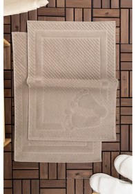 Resim Leoline %100 Pamuk Premium 2'li Ayak Havlusu - Kahve Kahve 