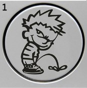 Resim Siyah Su Geçirmez Komik Yaramaz Çocuk Çiş Araba Arka Cam Kapı Tankı Kapağı Etiket Çıkartması 