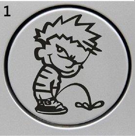 Resim Siyah Su Geçirmez Komik Yaramaz Çocuk Çiş Araba Arka Cam Kapı Tankı Kapağı Etiket Çıkartması 