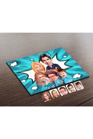 Resim Bk Gift Kişiye Özel Aile Karikatürlü Ahşap Puzzle-7 
