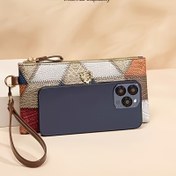 Resim Bayanlar Gecelik Çantası Mini Clutch Yeni Küçük Kare Çanta Retro Küçük Çanta Çok Yönlü Fermuarlı Çanta Uzun Cüzdan Kadın Modası Renk Eşleştirme Cep Telefonu 