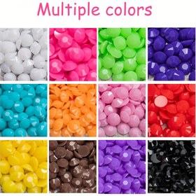 Resim Çok Renkli Jöle Reçine Taşlar 3/4/5mm - Sıcak Yapıştırmalı Olmayan Düz Arka Mücevherler, DIY Tırnak Sanatı, Kupa Bardaklar & Makyaj Aksesuarları için Işıltılı Sim Boncuklar - Kahve, Tavuskuşu Mavisi, Limon Sarısı ve Daha Fazlası Mevcut, El Sanatları için Taşlar 