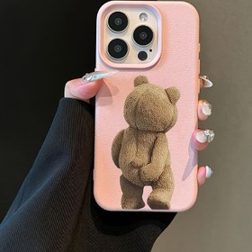 Resim Lychee desenli mat düşmeye karşı koruyucu cep telefonu kılıfı, yüzeyinde ayıcık silueti 