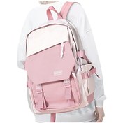 Resim Hafif Okul Çantası Günlük Günlük Sırt Çantası Üniversite Dizüstü Bilgisayar Sırt Çantası Erkekler Kadınlar Suya Dayanıklı Seyahat Sırt Çantası Spor Lise Ortaokul Kızlar İçin Kitap Çantası Pembe Çok Renkli 