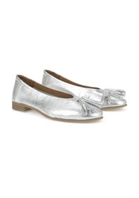 Resim Ziya, Hakiki Deri Kadın Babet 1511033z2145 Silver 1511033z2145 982 Silver Gümüş 