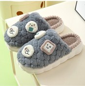 Resim Happychildhood Kış Peluş Sıcak Tutan Terlikler Açık Gri 