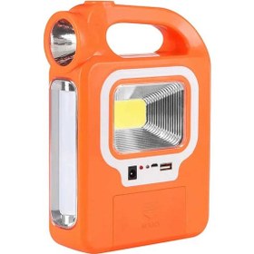 Resim Powermaster Hb-6399a Cob Ledli Solarlı 3 Kademeli Usb Çıkışlı Şarjlı Işıldak Fener 1 Adet Ampulü Un - Çok Renkli 