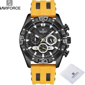 Resim Hanyang Bby Navıforce Lüks Erkekler Için Saatler Moda Silikon Kayış Askeri Su Geçirmez Spor Kronograf Kuvars Kol Saati Tarih ile (Yurt Dışından) 