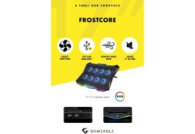 Resim Gameagle Frostcore X8 Rgb 8 Fanlı 10 Rgb Modlu 9-17’’ Notebook Soğutucu Stand Laptop Soğutucu 