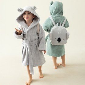 Resim Tiny Bear Organik Pamuk Çocuk Bornoz Gri - Gri / 2/3 Yaş 