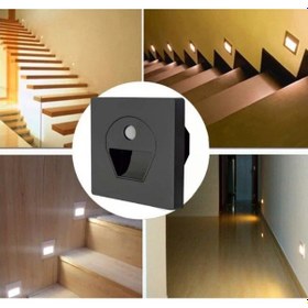 Resim Cata 1w Ct-5170s Sensörlü Fotoselli Koridor Armatürü Led Aydınlatma Siyah Kasa Günışığı Mat Siyah 