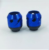 Resim Hightower 1 Çift Mavi Evrensel Ön Arka Amortisör Koruması Motor Çerçeve Kaydırıcı 