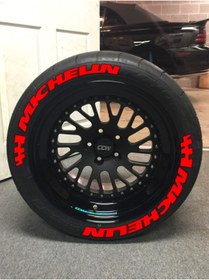 Resim Performance Stickers Lastik Yazısı Michelin Ve Bayrak Kırmızı 8adet 1.sınıf Solmaz Sticker 2adet Güçlü Yapıştırıcı Dahil 