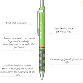 Resim rOtring Tikky Mekanik Kurşun Kalem, 0,5 mm, Koyu Yeşil 