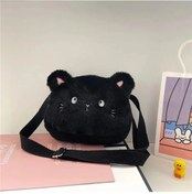 Resim Kardelenglobal Kore İşlemeli Kedi Peluş Çocuk Çantası - Kişiselleştirilmiş Kadın Omuz Çantasımavi Mavi 