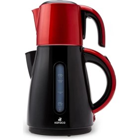 Resim Karaca Daystar Çelik Demlikli 2 in 1 Çay Makinesi Redgold 