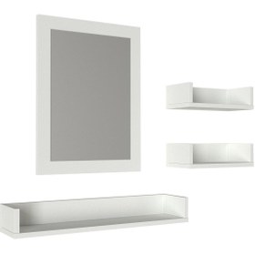 Resim Dekorister Simon Banyo Üst Dolabı Aynalı Etajer Beyaz 