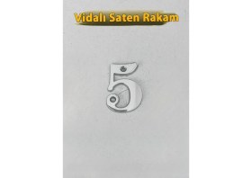 Resim Mom Osena Zamak Rakam Saten Renk Kapı Numarası 5 Numara Vidalı 