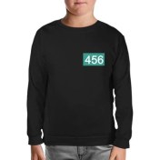 Resim Llord T-Shirt Llordd T-Shirt Squid Game-Number 456 Göğüs Logo Siyah Çocuk SweaT-Shirt 