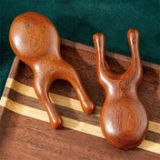 Resim Doğal Ahşap Baş ve Kulak Masaj Tarağı - Stres için El Yapımı Yüz Rahatlama Aracı, Pürüzsüz Cilalı Ahşap Tasarım, Saç Derisi ve Yüz için Ergonomik Saplı Masaj Aletleri 