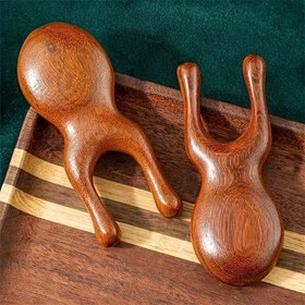 Resim Doğal Ahşap Baş ve Kulak Masaj Tarağı - Stres için El Yapımı Yüz Rahatlama Aracı, Pürüzsüz Cilalı Ahşap Tasarım, Saç Derisi ve Yüz için Ergonomik Saplı Masaj Aletleri 