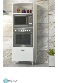 Resim Buzkan Mobilya Mutfak Fırın Bölmeli Mdf Dolap Ankastre Dolabı Beyaz 