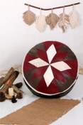 Resim Ottoman Pouffe İskandinav El Yapımı Hakiki Kuzu Derisi Bohem Bahçe Balkon Bungalov Puf Minder 60x30cm(DOLGUSUZ) 