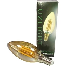 Resim Uzlight 6'lı 4 W Rustik Buji Led Ampul E14 Duy Sarı Işık 