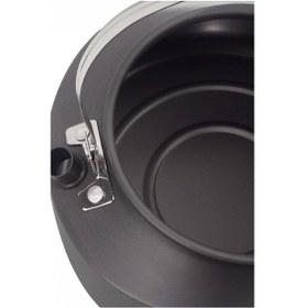 Resim Metal 1600 Ml Kulplu Çelik Kamp Ve Piknik Çaydanlığı Su Isıtma Demlik Cin939 Gri 