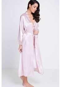 Resim Ceyyiz Pierre Cardin Uzun Saten Sabahlık Gecelik Set 4370 