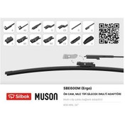 Resim Sılbak Silecek Süpürgesi Muz Tipi 600mm A. Bc.c2.d Ve U Tipi Kollar Icın Multi Adaptorl IS00-SILBAK SBE600M 