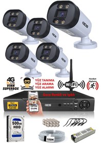 Resim IDS DS-2032HD-WL-SET5-500 5 Kameralı 1080P Full HD 5 MP Sony Lensli Kamera Seti - 2032 