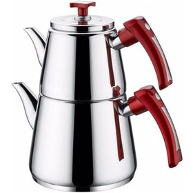 Resim Inter Çelik Hanzade Çaydanlık Mini Boy Çelik - Kırmızı 