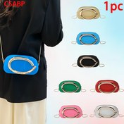 Resim CSABP 1 Adet Trendy Avrupa & Amerikan Retro Metal Zincirli Messenger Çanta - Çıkarılabilir Askılı ve Fermuarlı Crossbody Çanta, Kadınlar için Tek Renk El Çantası, Düğün Partisi & Günlük Kullanım (Pembe/Kırmızı/Yeşil/Mavi/Altın/Siyah), Çok Yönlü Aksesuar, Şık Tasarım, Zarif Detaylar, Kadın Modası 